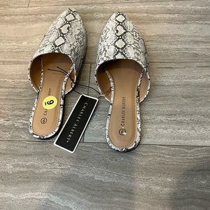 Size 9 flat closed toes shoes.